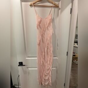 Sincerely Jules Blush Ruffle Maxi Dress
